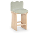  Color_Mint -- Shaw Mint Chenille Fabric Upholstered Counter Stool IMAGE 1