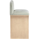  Meridian Shaw Mint Chenille Fabric Upholstered Counter Stool IMAGE 4
