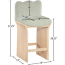  Meridian Shaw Mint Chenille Fabric Upholstered Counter Stool IMAGE 8