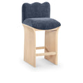 Color_Navy -- Shaw Navy Chenille Fabric Upholstered Counter Stool IMAGE 1