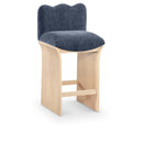 Meridian Shaw Navy Chenille Fabric Upholstered Counter Stool IMAGE 1