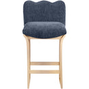  Color_Navy -- Shaw Navy Chenille Fabric Upholstered Counter Stool IMAGE 3