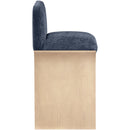  Color_Navy -- Shaw Navy Chenille Fabric Upholstered Counter Stool IMAGE 4