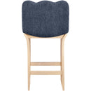  Meridian Shaw Navy Chenille Fabric Upholstered Counter Stool IMAGE 5