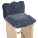  Meridian Shaw Navy Chenille Fabric Upholstered Counter Stool IMAGE 6