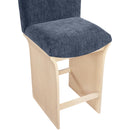  Color_Navy -- Shaw Navy Chenille Fabric Upholstered Counter Stool IMAGE 7