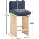  Meridian Shaw Navy Chenille Fabric Upholstered Counter Stool IMAGE 8