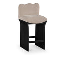  Meridian Shaw Beige Chenille Fabric Upholstered Counter Stool IMAGE 1