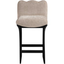  Meridian Shaw Beige Chenille Fabric Upholstered Counter Stool IMAGE 3