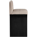  Meridian Shaw Beige Chenille Fabric Upholstered Counter Stool IMAGE 4