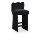  Color_Black -- Shaw Black Chenille Fabric Upholstered Counter Stool IMAGE 1