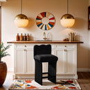  Color_Black -- Shaw Black Chenille Fabric Upholstered Counter Stool IMAGE 2