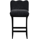  Color_Black -- Shaw Black Chenille Fabric Upholstered Counter Stool IMAGE 3