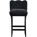  Meridian Shaw Black Chenille Fabric Upholstered Counter Stool IMAGE 3