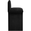  Meridian Shaw Black Chenille Fabric Upholstered Counter Stool IMAGE 4