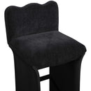  Meridian Shaw Black Chenille Fabric Upholstered Counter Stool IMAGE 6