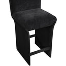  Color_Black -- Shaw Black Chenille Fabric Upholstered Counter Stool IMAGE 7