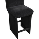  Meridian Shaw Black Chenille Fabric Upholstered Counter Stool IMAGE 7