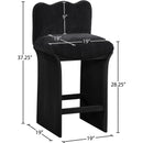  Color_Black -- Shaw Black Chenille Fabric Upholstered Counter Stool IMAGE 8