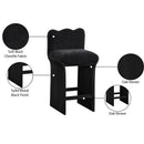  Meridian Shaw Black Chenille Fabric Upholstered Counter Stool IMAGE 9
