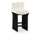  Color_Cream -- Shaw Cream Chenille Fabric Upholstered Counter Stool IMAGE 1