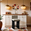 Color_Cream -- Shaw Cream Chenille Fabric Upholstered Counter Stool IMAGE 2