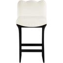  Meridian Shaw Cream Chenille Fabric Upholstered Counter Stool IMAGE 3