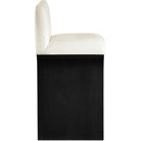  Color_Cream -- Shaw Cream Chenille Fabric Upholstered Counter Stool IMAGE 4