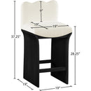  Color_Cream -- Shaw Cream Chenille Fabric Upholstered Counter Stool IMAGE 8