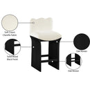  Color_Cream -- Shaw Cream Chenille Fabric Upholstered Counter Stool IMAGE 9