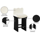  Meridian Shaw Cream Chenille Fabric Upholstered Counter Stool IMAGE 9