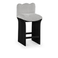  Color_Grey -- Shaw Grey Chenille Fabric Upholstered Counter Stool IMAGE 1