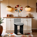  Color_Grey -- Shaw Grey Chenille Fabric Upholstered Counter Stool IMAGE 2
