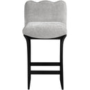  Meridian Shaw Grey Chenille Fabric Upholstered Counter Stool IMAGE 3