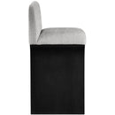  Color_Grey -- Shaw Grey Chenille Fabric Upholstered Counter Stool IMAGE 4