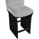  Meridian Shaw Grey Chenille Fabric Upholstered Counter Stool IMAGE 7