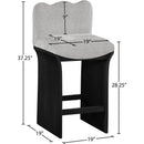  Color_Grey -- Shaw Grey Chenille Fabric Upholstered Counter Stool IMAGE 8