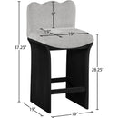  Meridian Shaw Grey Chenille Fabric Upholstered Counter Stool IMAGE 8