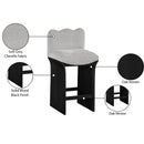  Color_Grey -- Shaw Grey Chenille Fabric Upholstered Counter Stool IMAGE 9