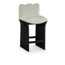  Meridian Shaw Mint Chenille Fabric Upholstered Counter Stool IMAGE 1