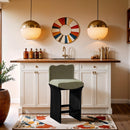  Color_Mint -- Shaw Mint Chenille Fabric Upholstered Counter Stool IMAGE 2