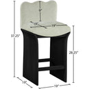  Meridian Shaw Mint Chenille Fabric Upholstered Counter Stool IMAGE 8