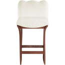  Color_Cream -- Shaw Cream Chenille Fabric Upholstered Counter Stool IMAGE 3