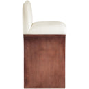  Color_Cream -- Shaw Cream Chenille Fabric Upholstered Counter Stool IMAGE 4