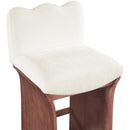  Color_Cream -- Shaw Cream Chenille Fabric Upholstered Counter Stool IMAGE 6