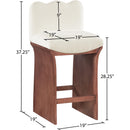  Color_Cream -- Shaw Cream Chenille Fabric Upholstered Counter Stool IMAGE 8