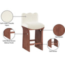  Meridian Shaw Cream Chenille Fabric Upholstered Counter Stool IMAGE 9