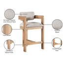  Meridian Sacha Beige Linen Textured Fabric Upholstered Counter Stool IMAGE 10