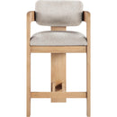  Color_Beige -- Sacha Beige Linen Textured Fabric Upholstered Counter Stool IMAGE 3