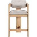  Meridian Sacha Beige Linen Textured Fabric Upholstered Counter Stool IMAGE 3